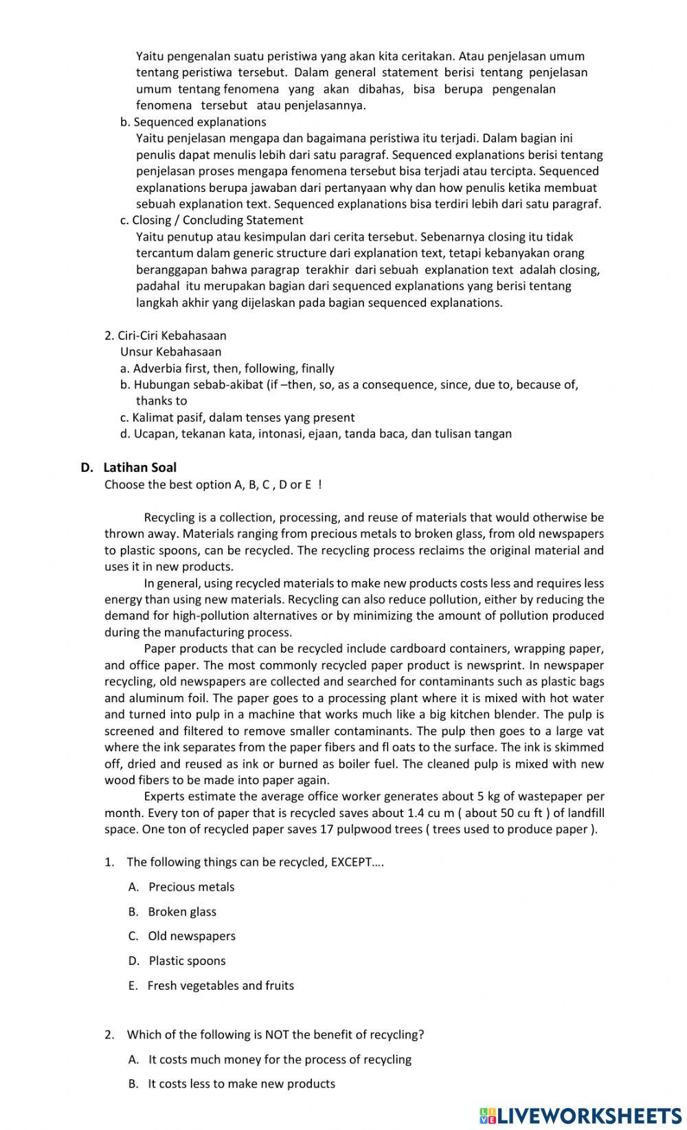 Explanation Text: Fungsi sosial, Struktur teks