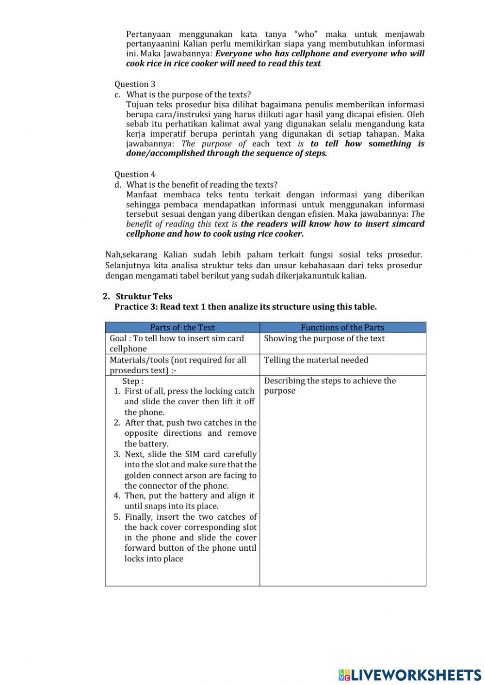 Teks Prosedur: Fungsi Sosial, Struktur Teks