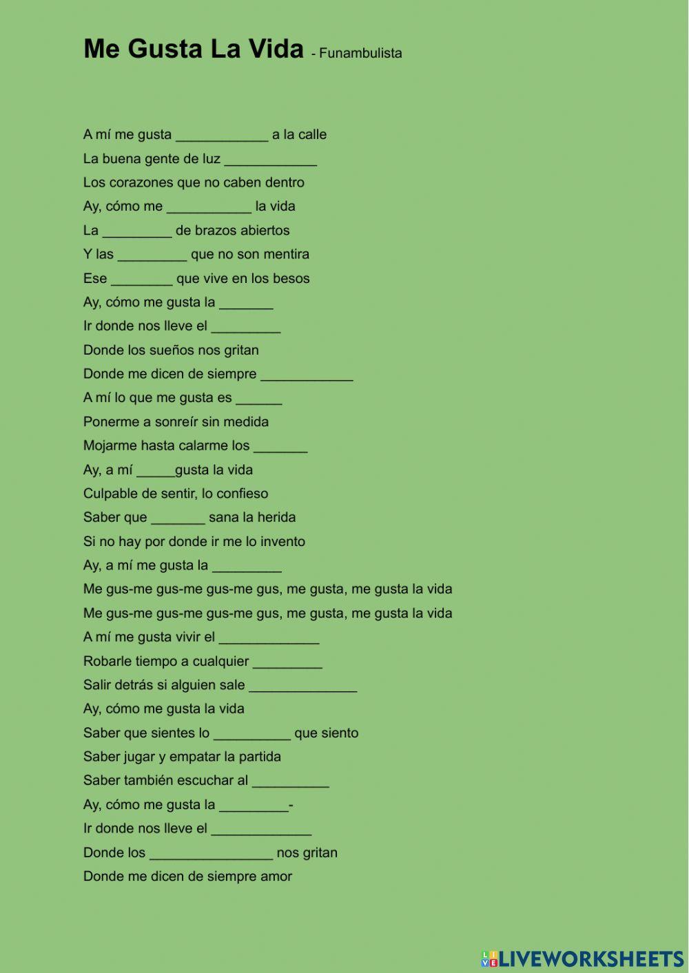 A mí me gusta la vida