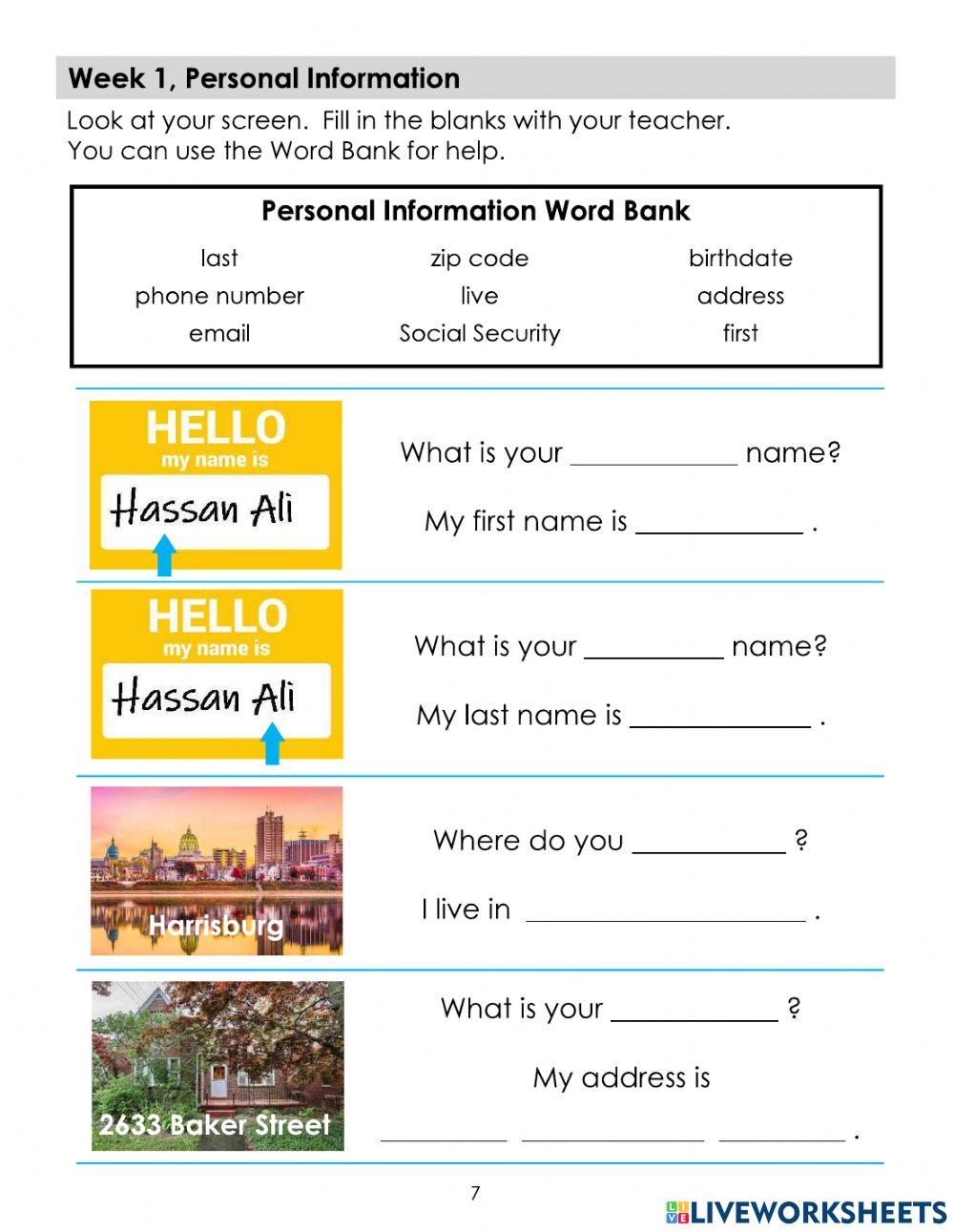 Filling Out Forms 1765928 | NancyESL | Live Worksheets