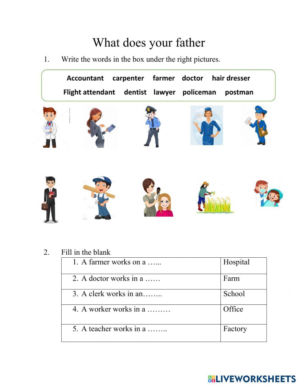 what-does-your-father-do-online-exercise-for-live-worksheets