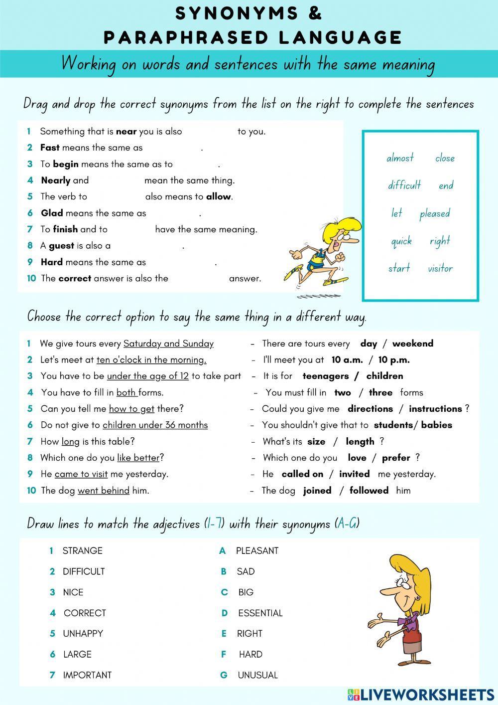 Synonyms of WALK - ESL worksheet by Peperutkaa