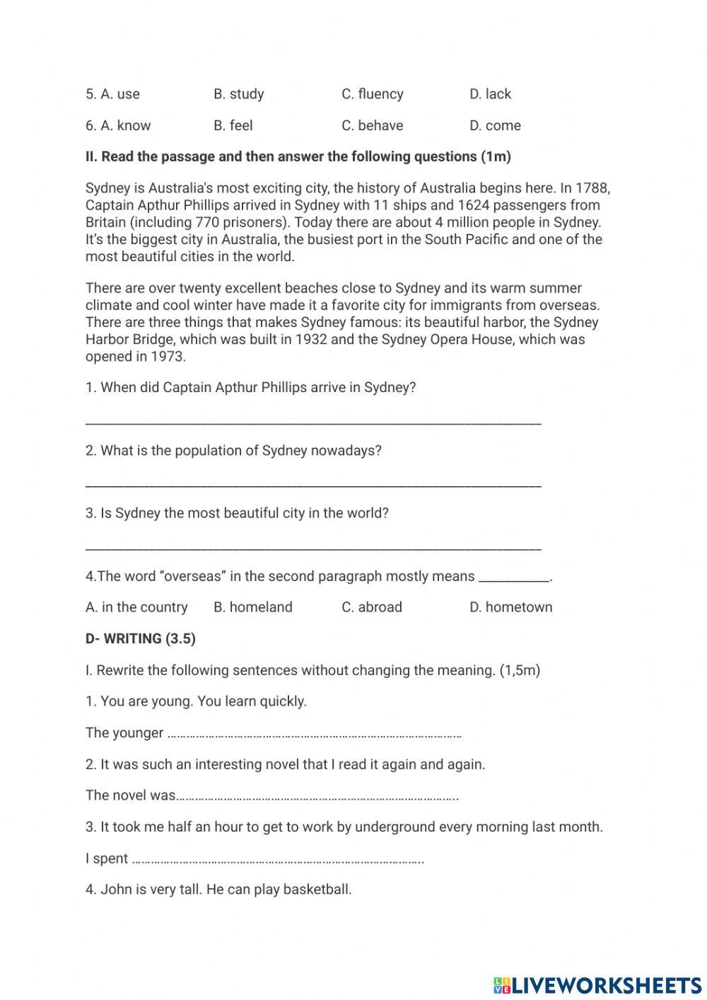 E8 end-of-term test 1