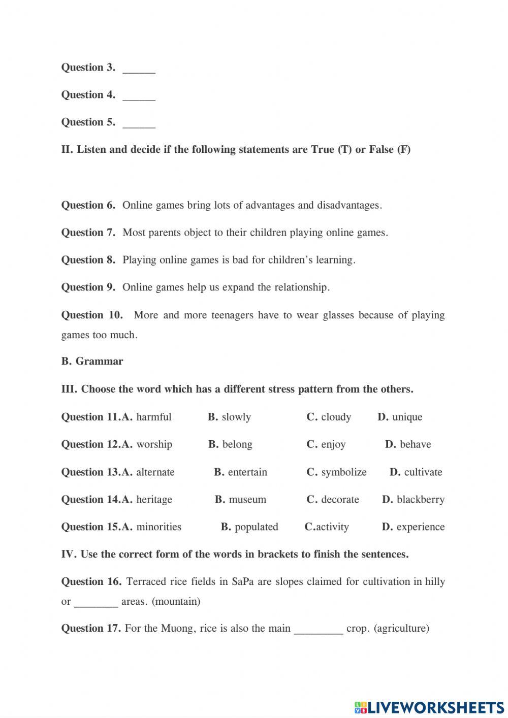 E8 end-of-term test 3