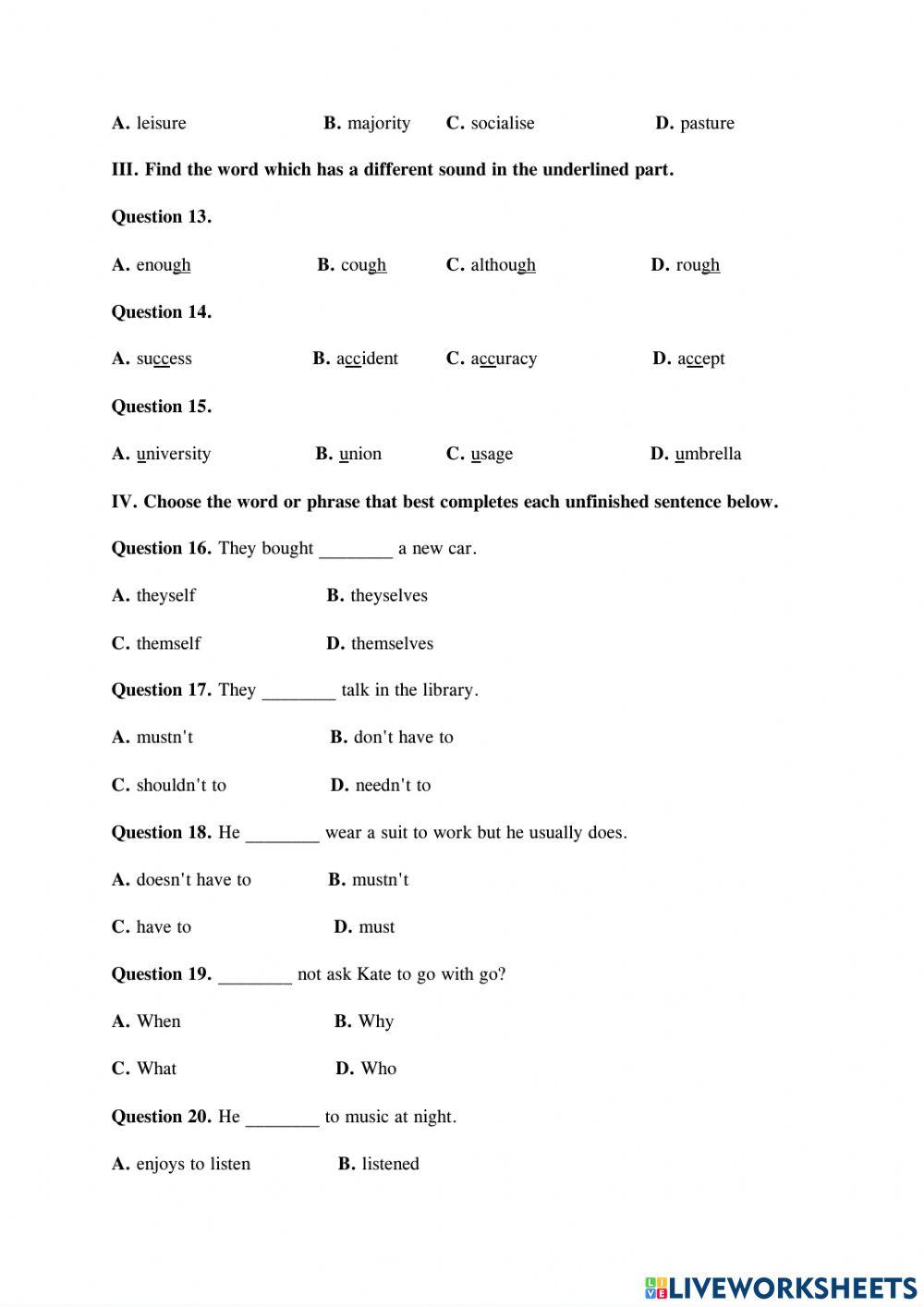 E8 end-of-term test 5