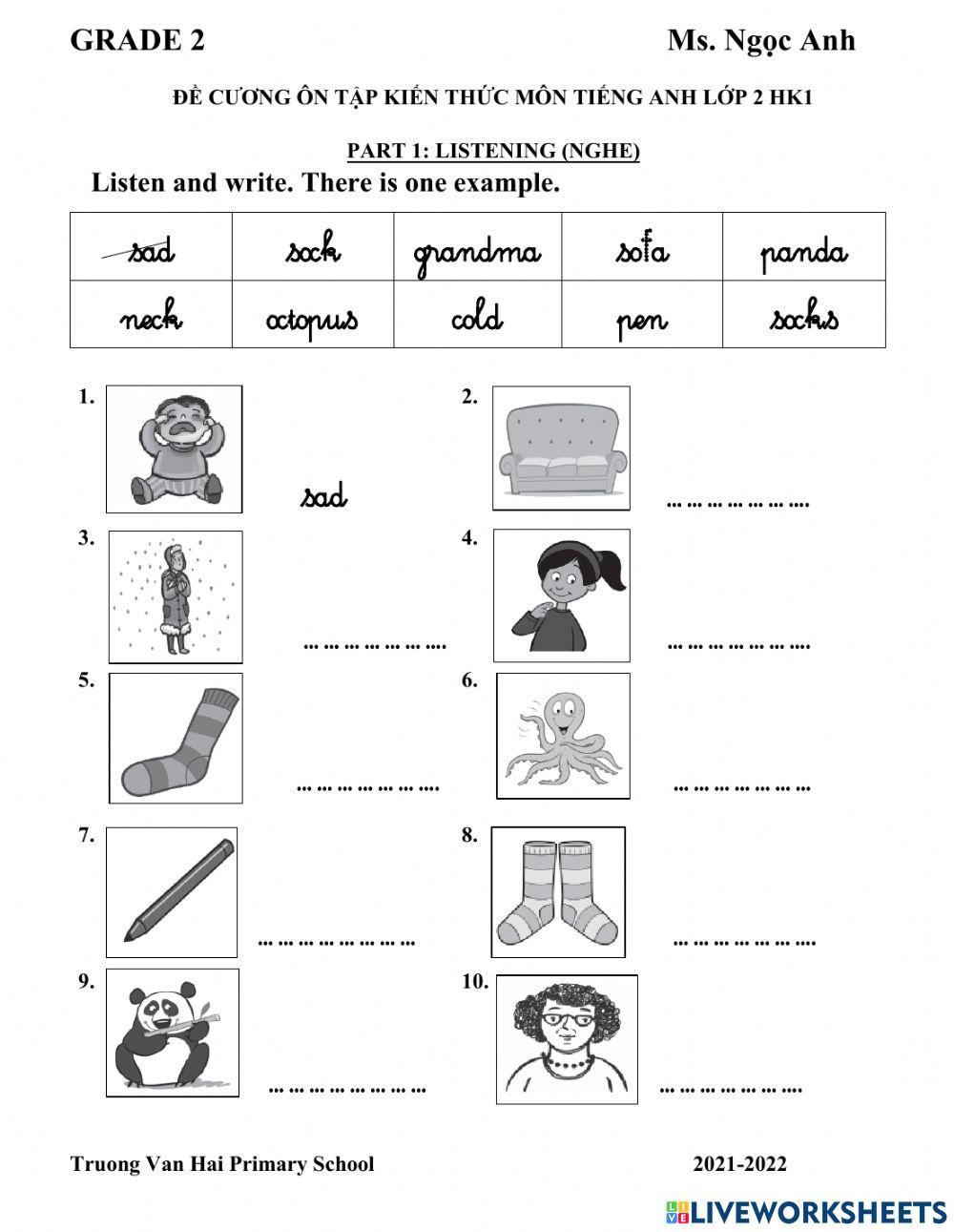 16th WEEK - GRADE 2  - Ms.NGỌC ANH