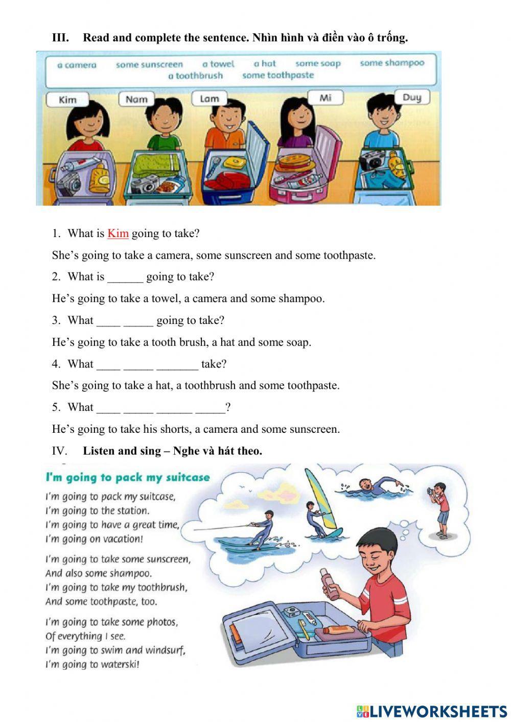 Unit 2: Our Vacation - Lesson 3 - Grammar and Song