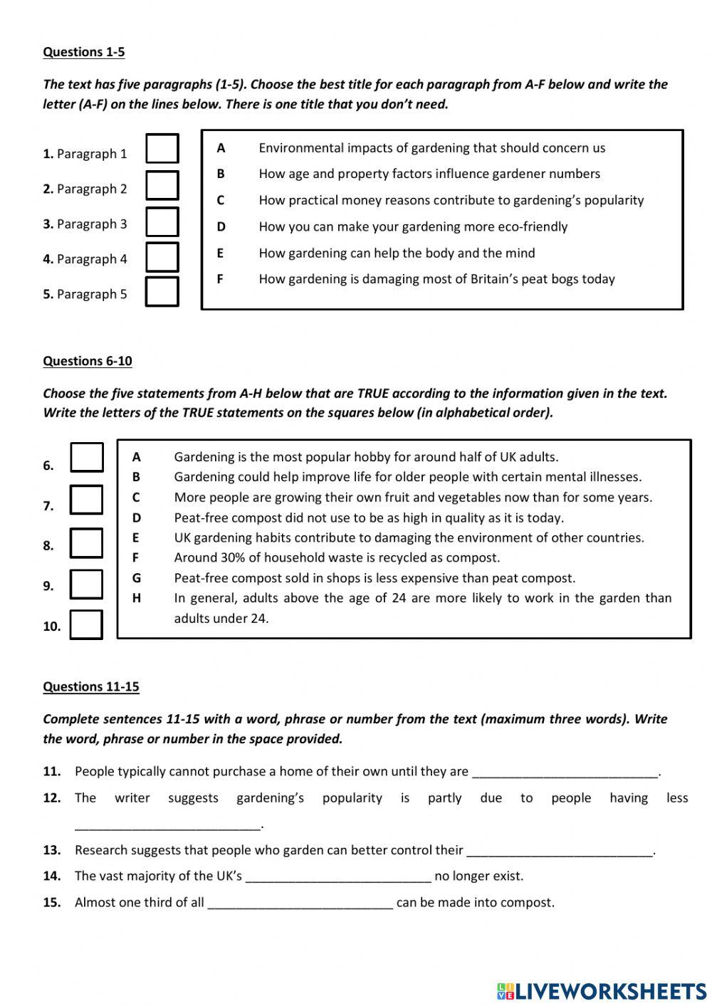 Amateur gardening in the UK