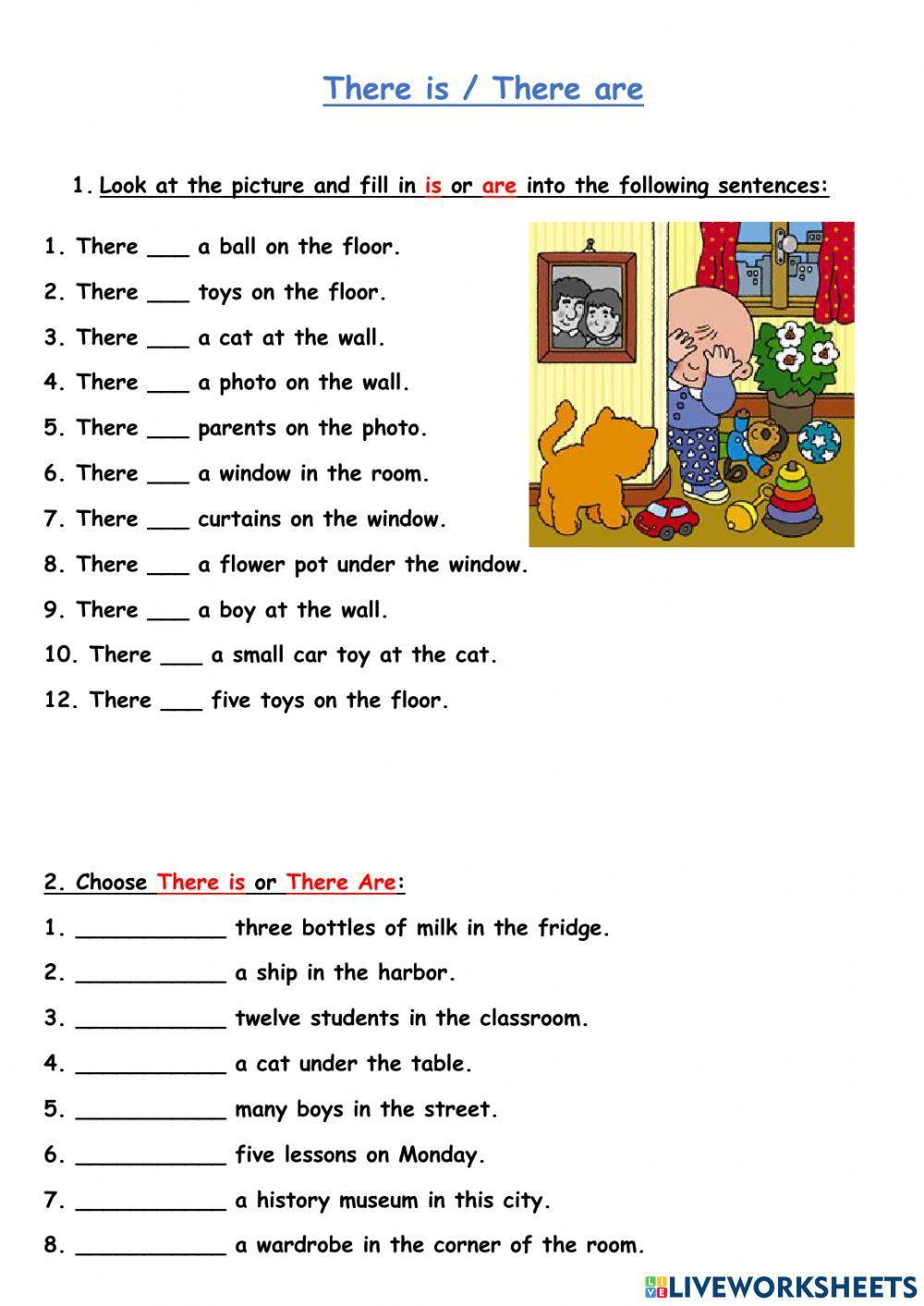 There ia There are worksheet Live Worksheets