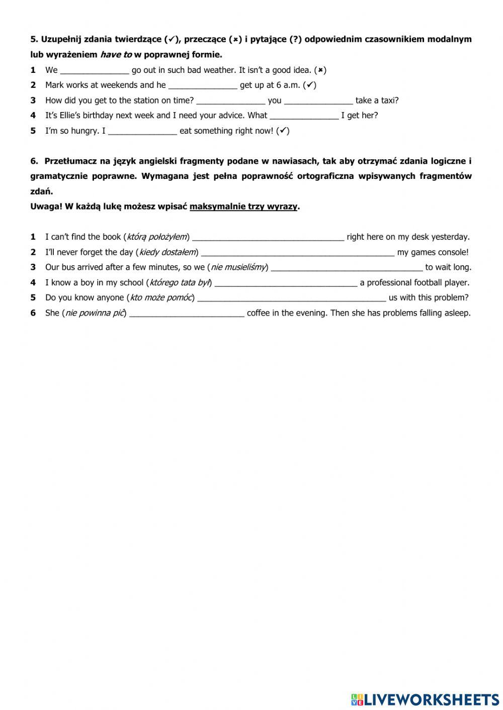 Utrwalenie materiału z zakresu Podróżowanie i Turystyka