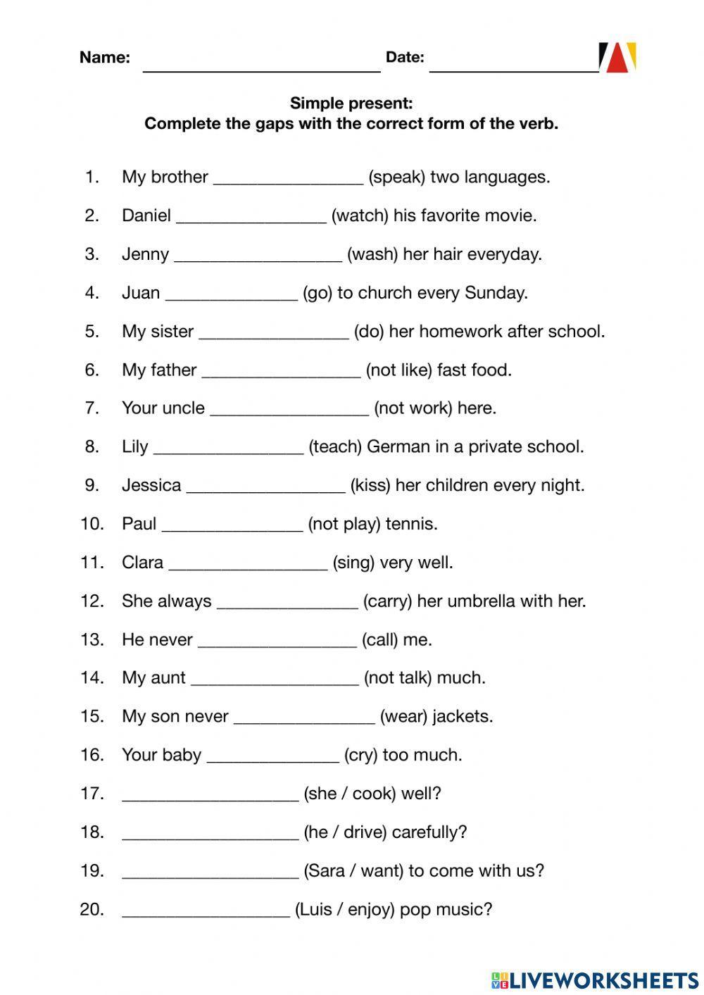 Simple present: 3rd Person