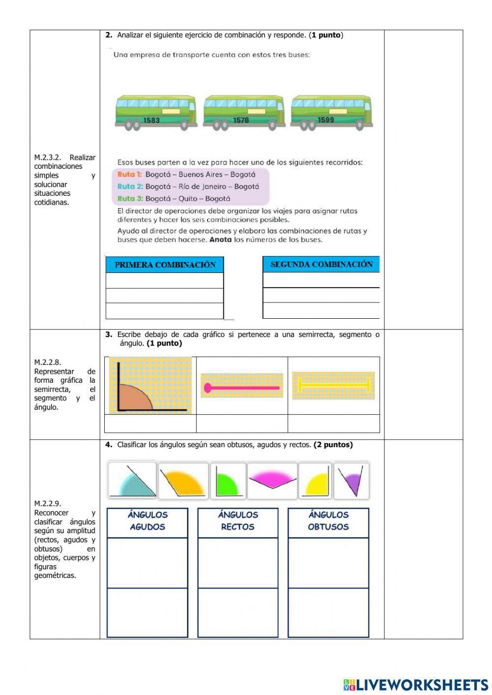 Evaluación de Matemática del Segundo Parcial del Segundo Quimestre