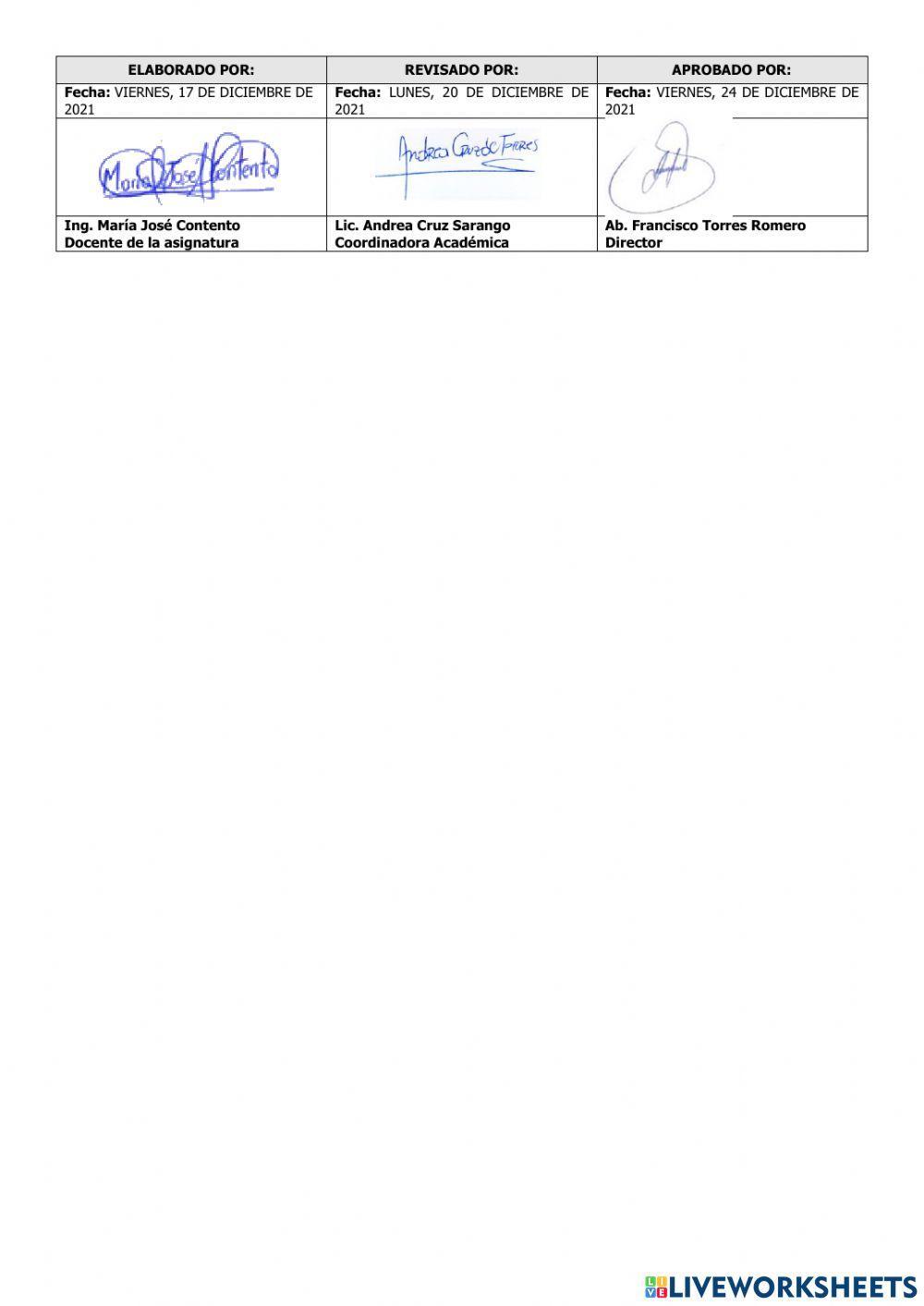 Evaluación de Computación Cuarto Grado del Segundo Parcial del Segundo Quimestre
