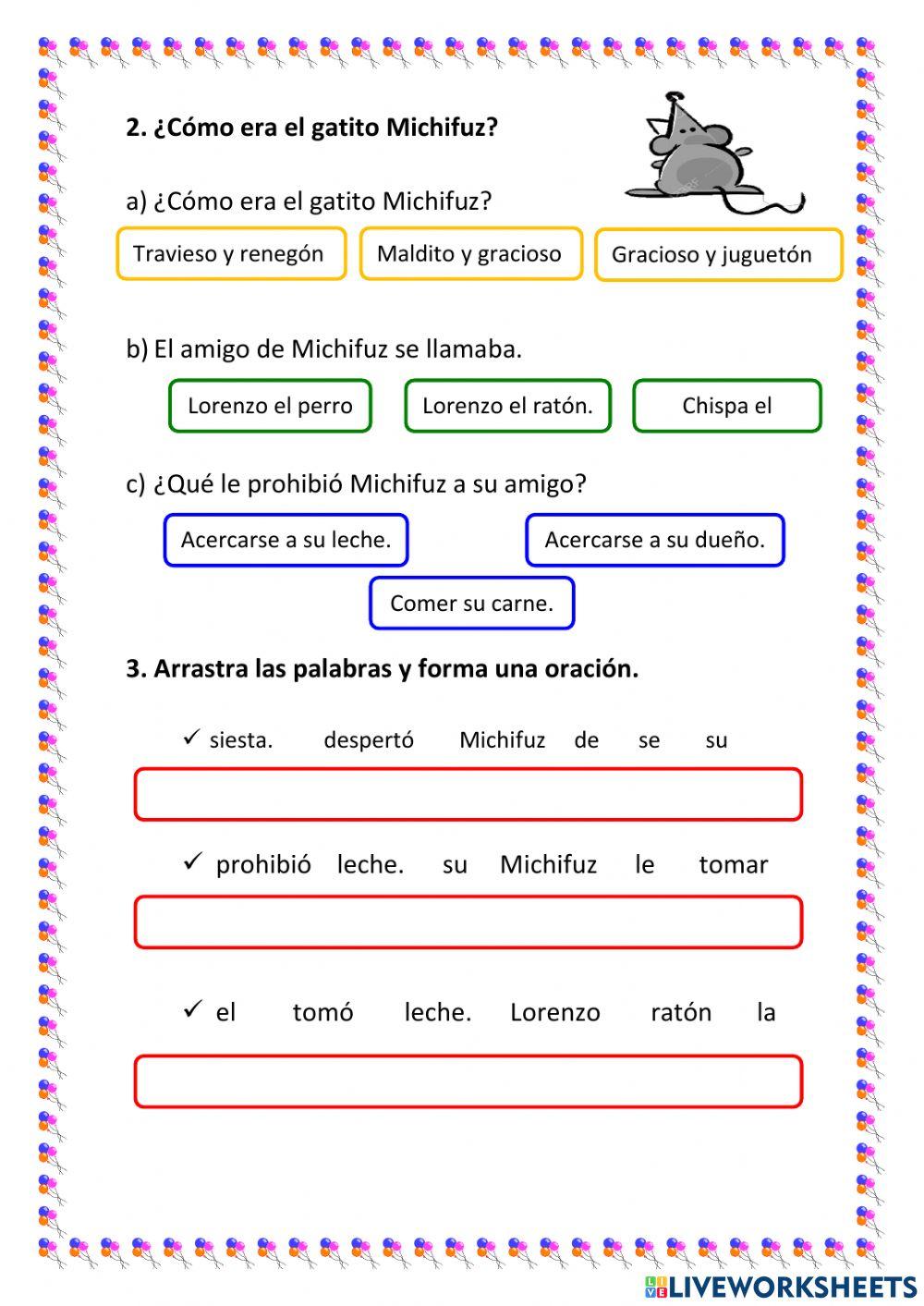 LECTURA EL GATO MICHIFUZ LECTURA EL GATO MICHIFUZ