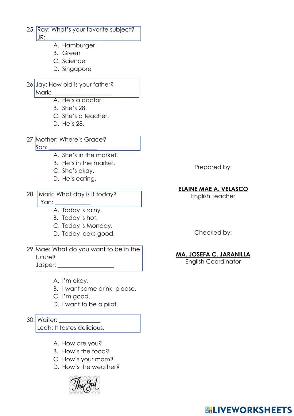 Communication Skills Midterm test