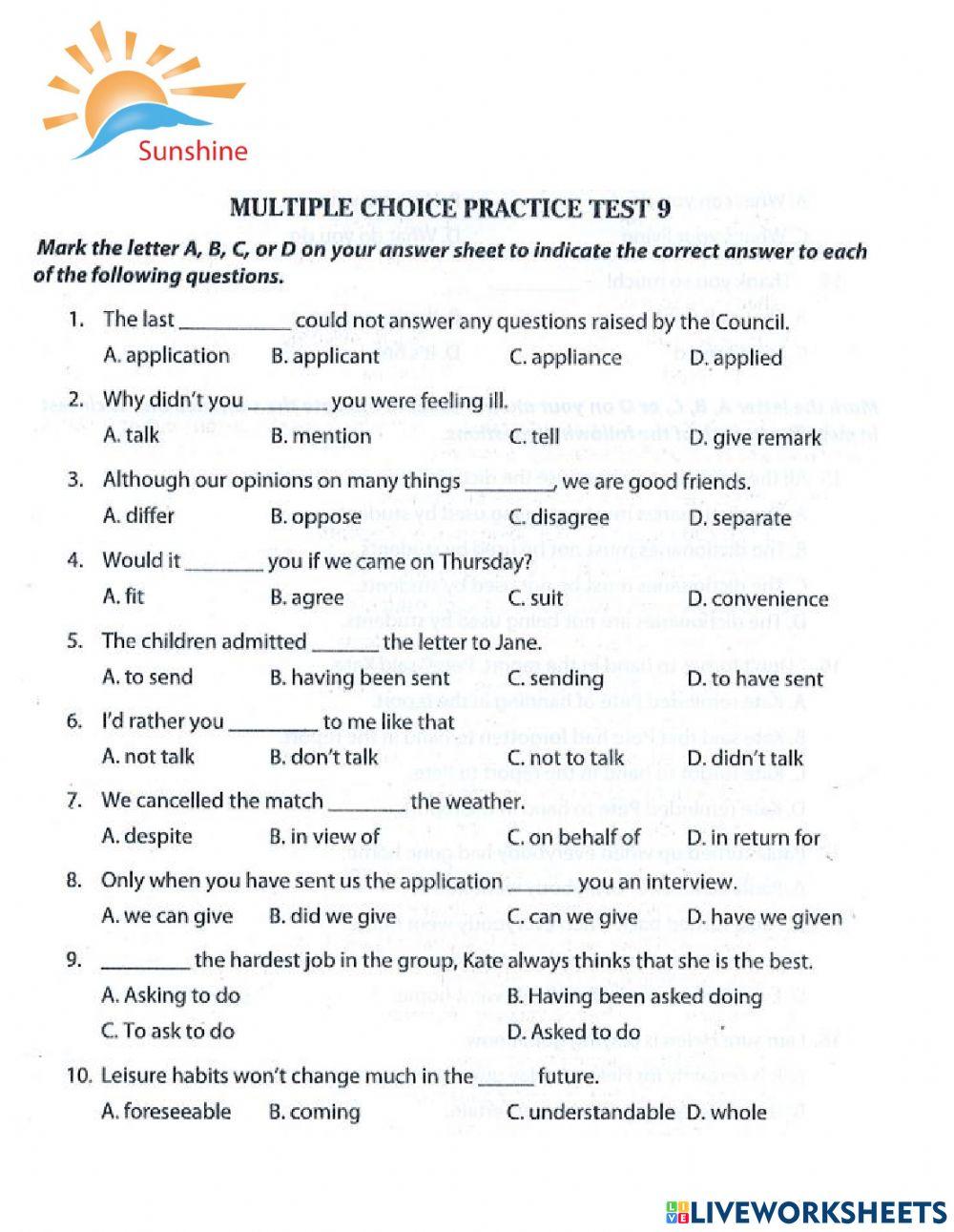 THPT - Practice test 9