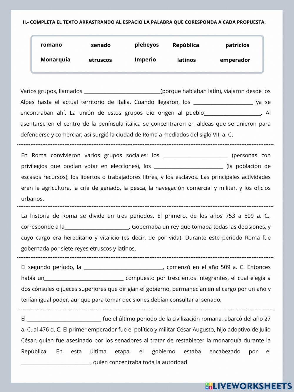 Examen de historia 6to enero22