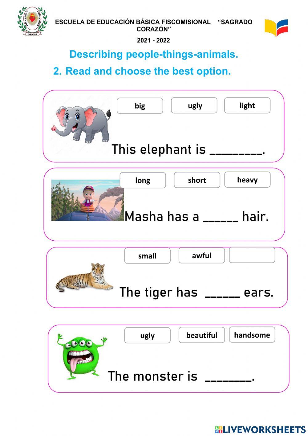 Descriptive adjectives