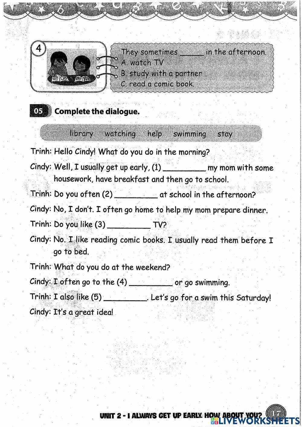 Tieng anh 5 unit 2 lesson 1 online exercise for live worksheets