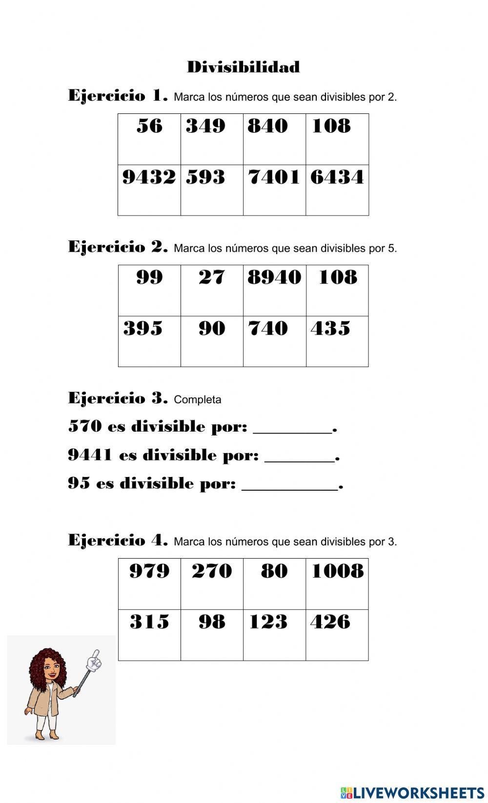 Divisibilidad por 2, 3 y 5