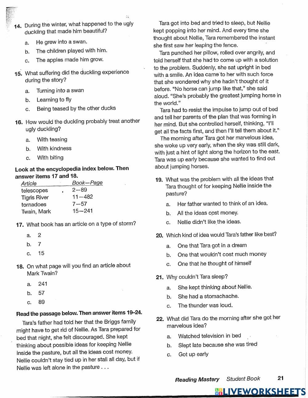 CBA 60 online exercise for | Live Worksheets