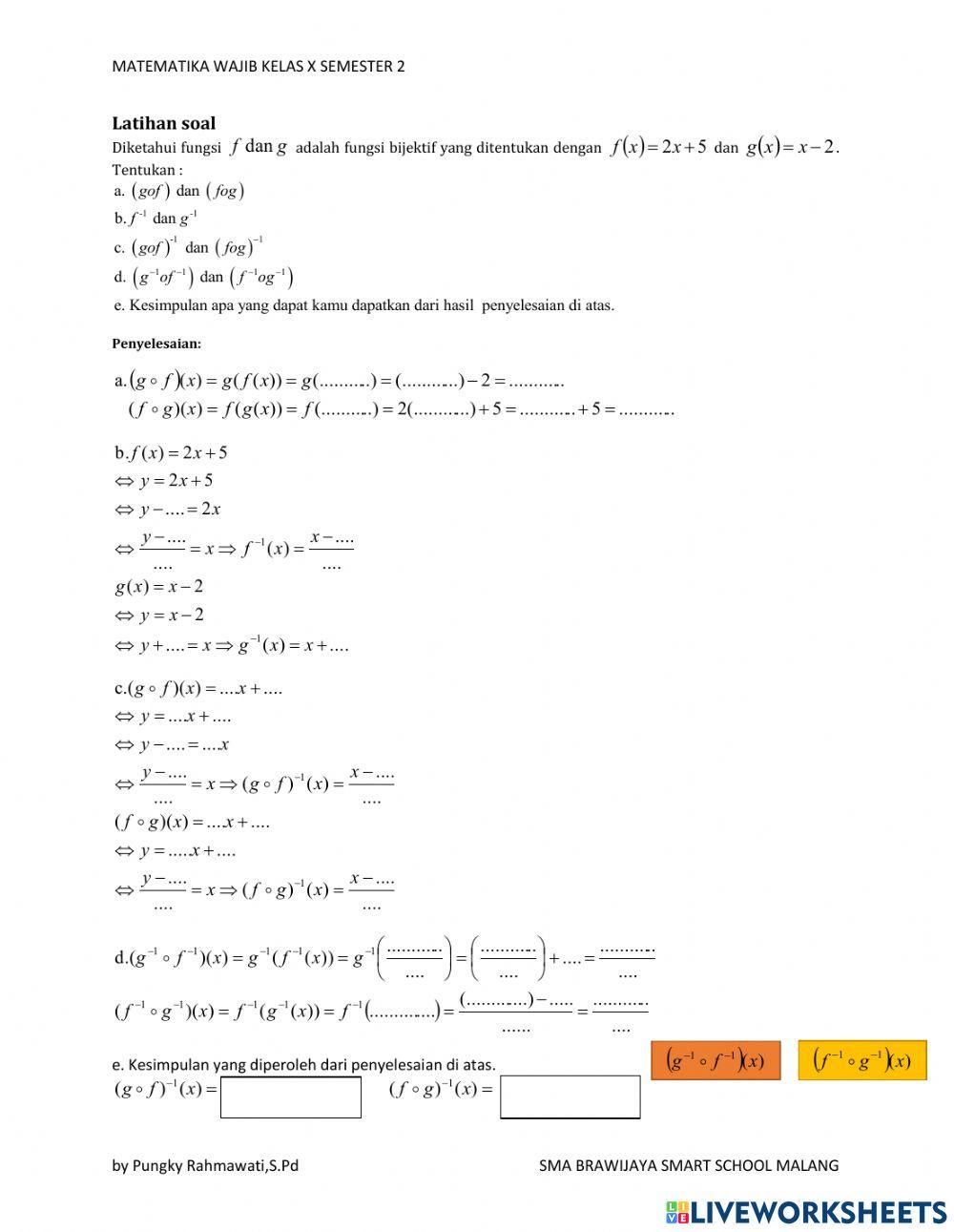 Lkpd fungsi invers dari fungsi komposisi