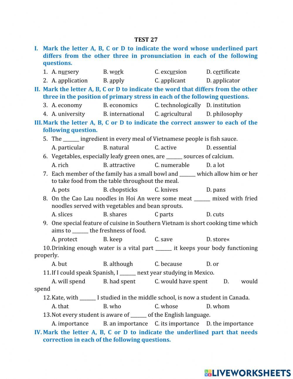 GR9.Test 27.Test 28. W24.