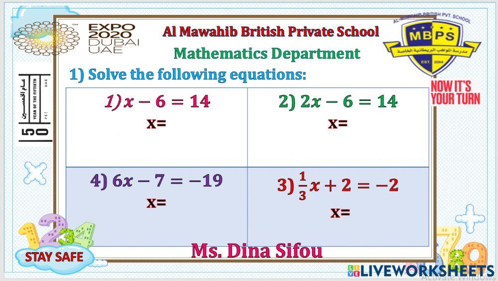 Solve linear equations
