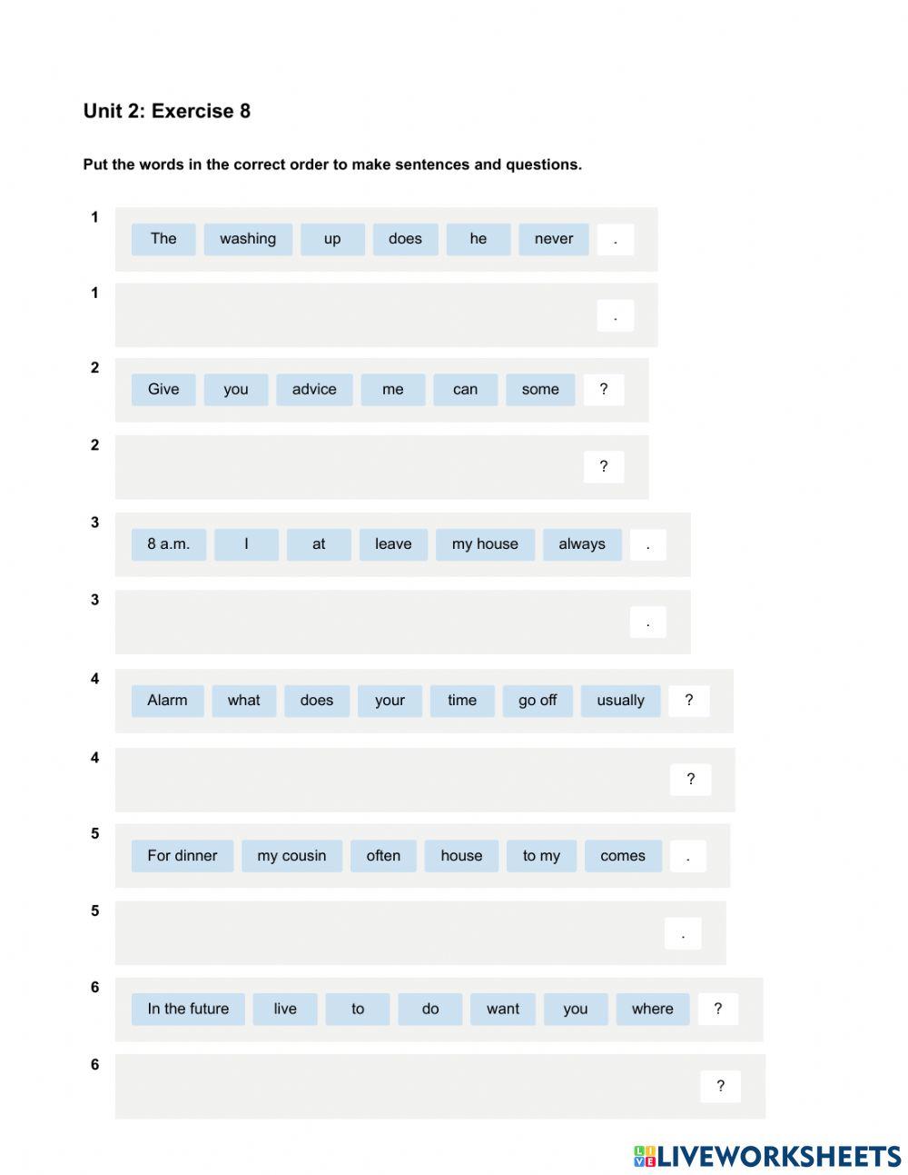 Mindset Foundation - Grammar & Vocabulary Skills Modules - Unit 2 Ex8