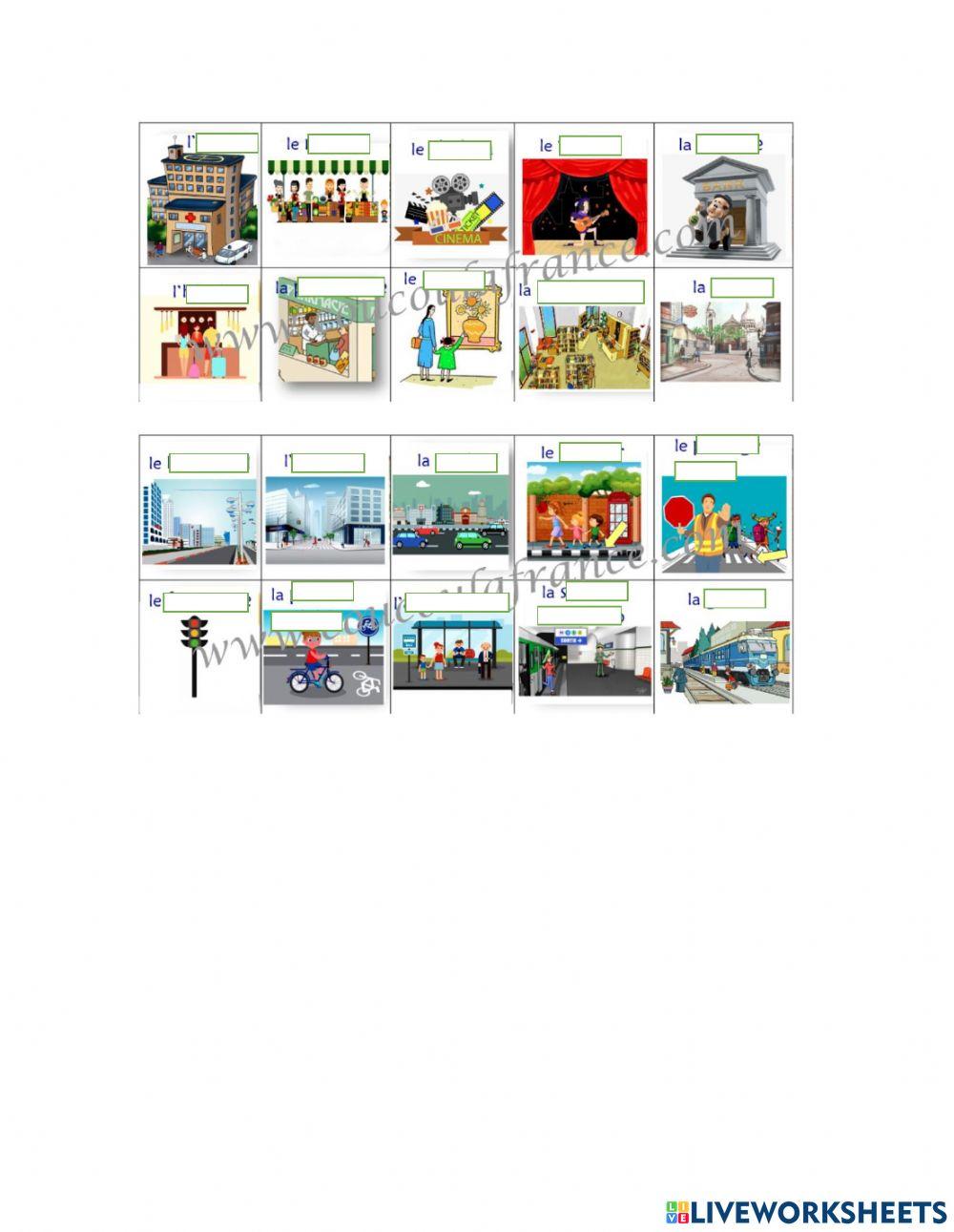 Le vocabulaire de la Ville.