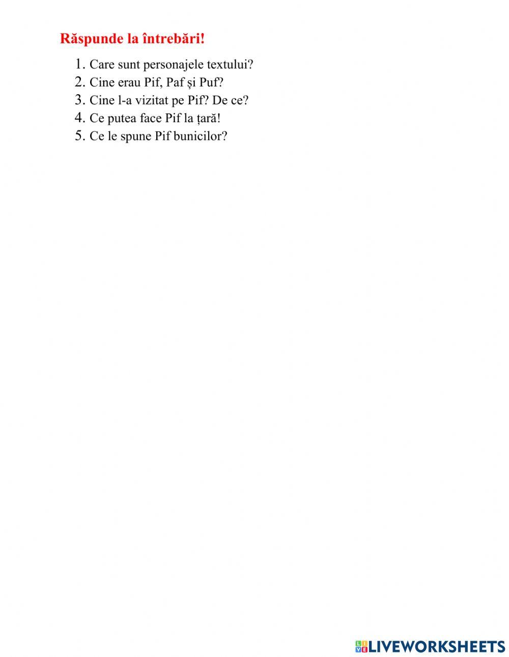 Pif, Paf, Puf după Cezar Petrescu