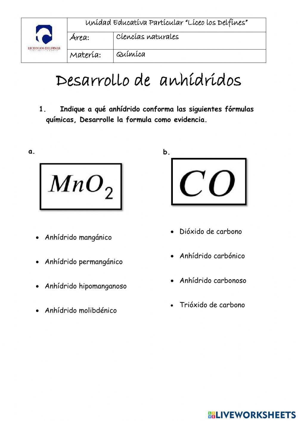 Desarrollo de Anhídridos