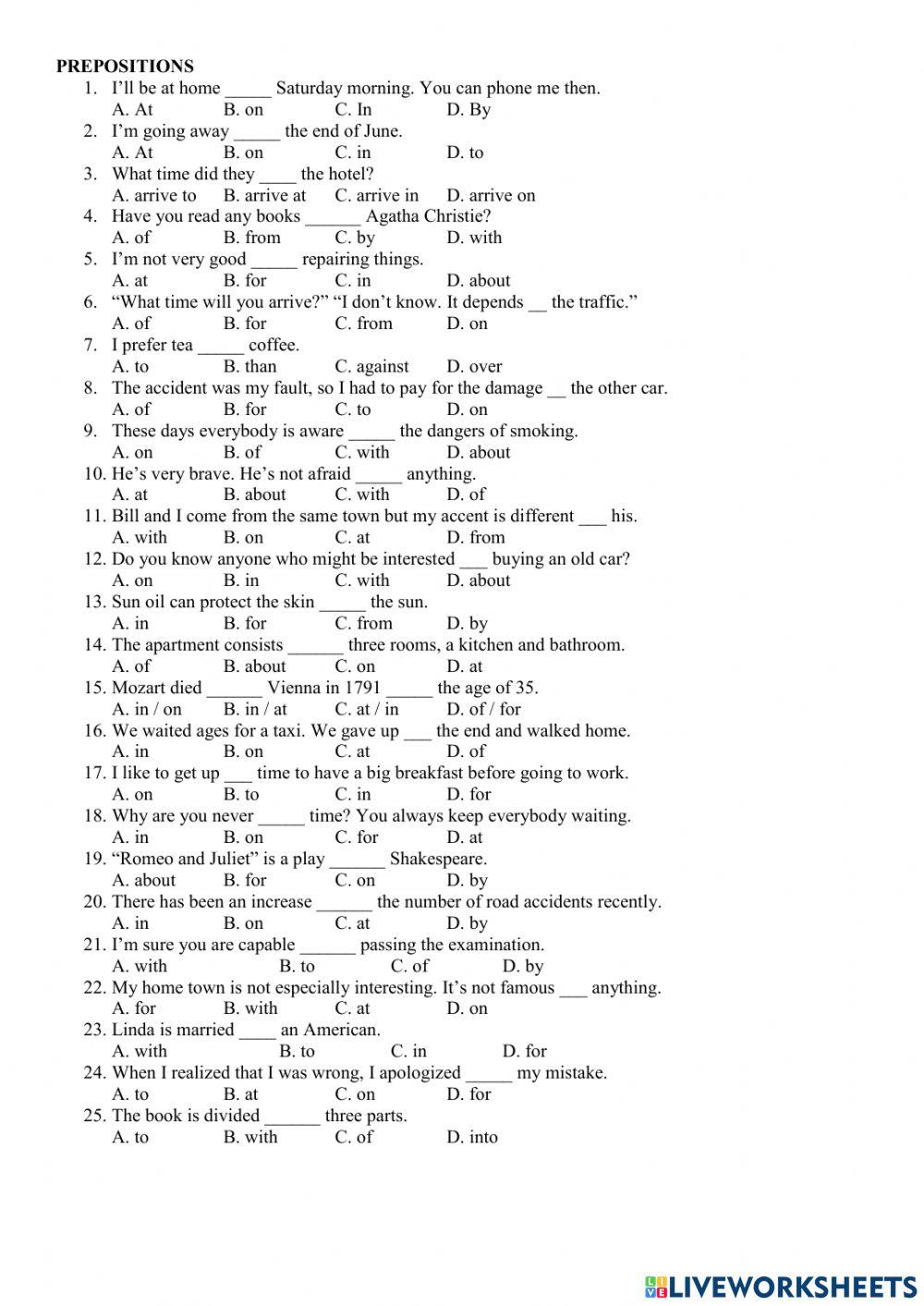 Giới từ- Preposition