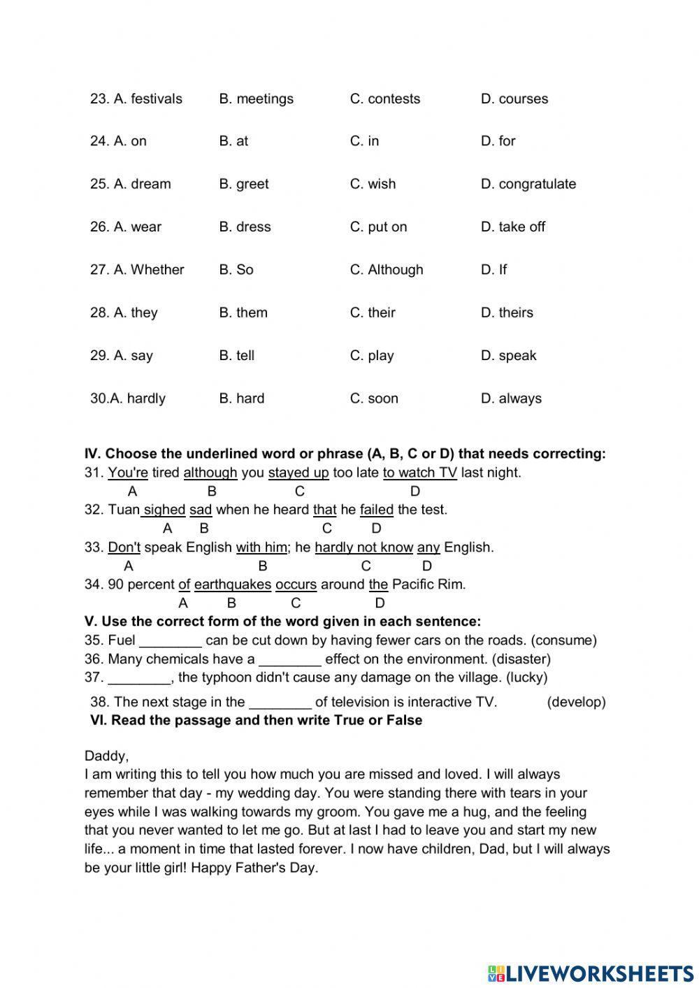 Đề 8-30 đề ôn thi vào 10