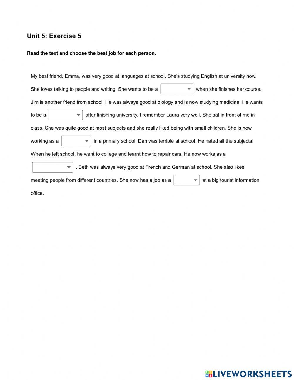 Mindset Foundation - Languague Builder Skills Modules - Unit 5 Ex5