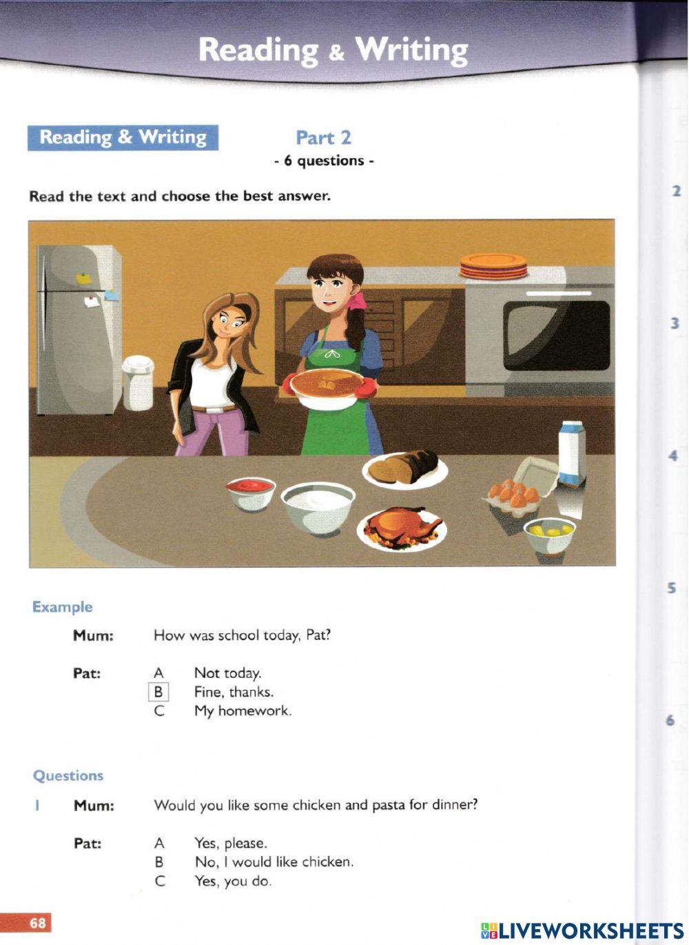 Movers Test Reading And Writing