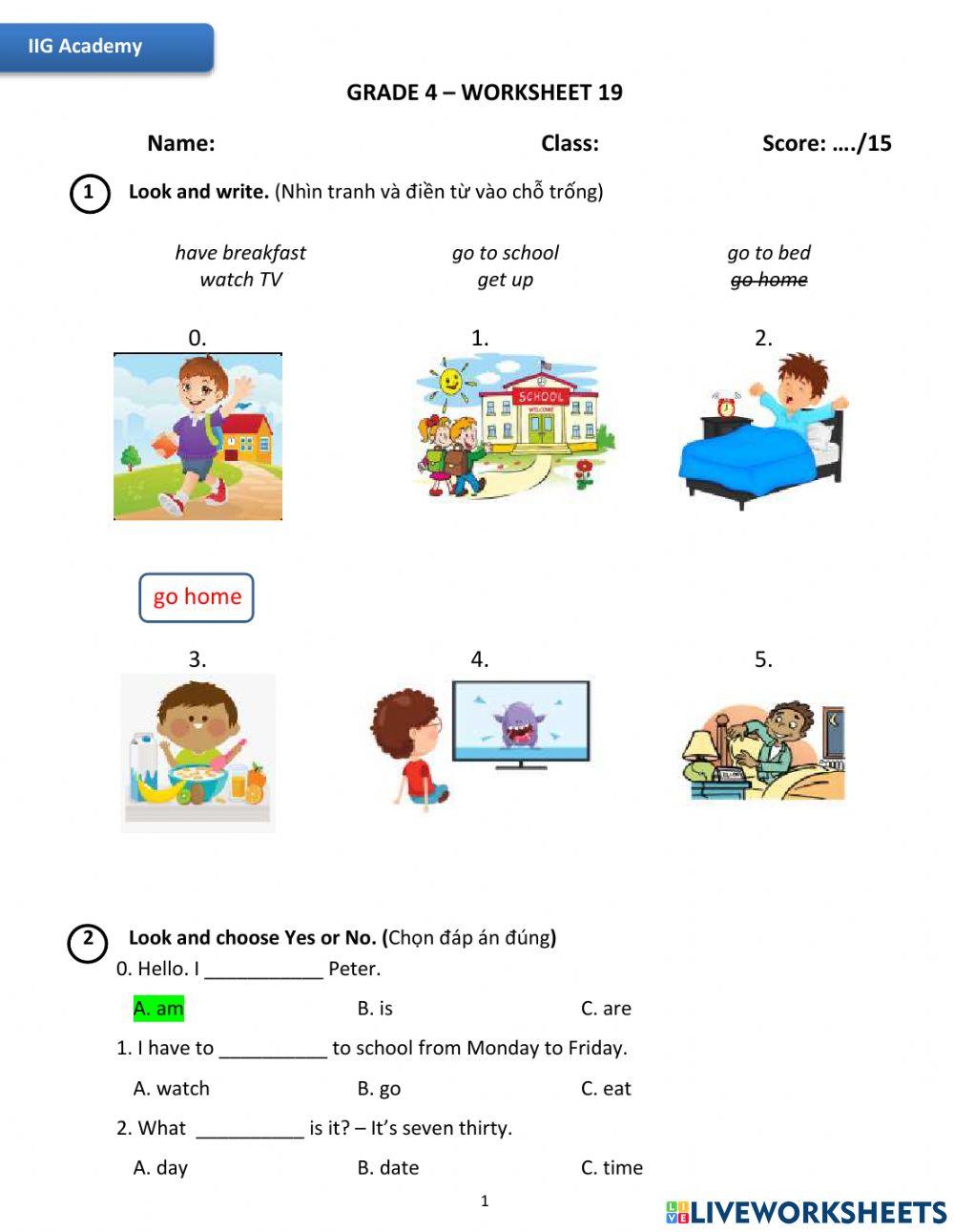 IIG-Grade 4-Worksheet 19