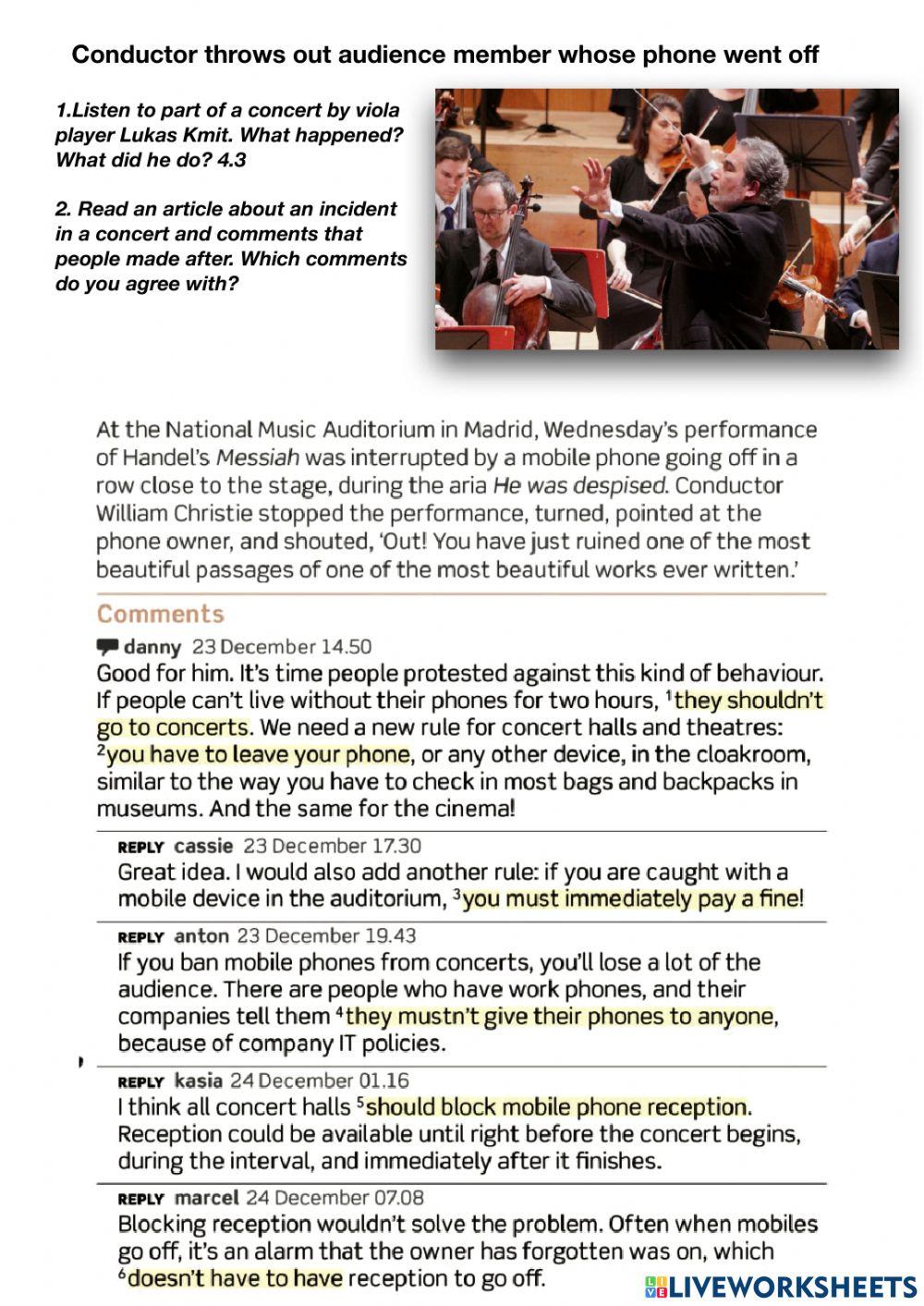 Conductor throws out an audience member