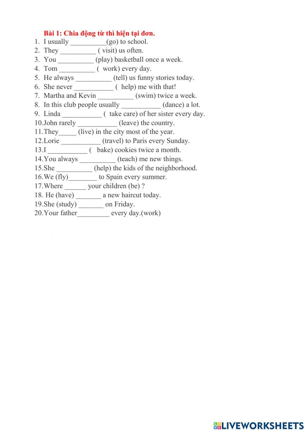 Simple present tense