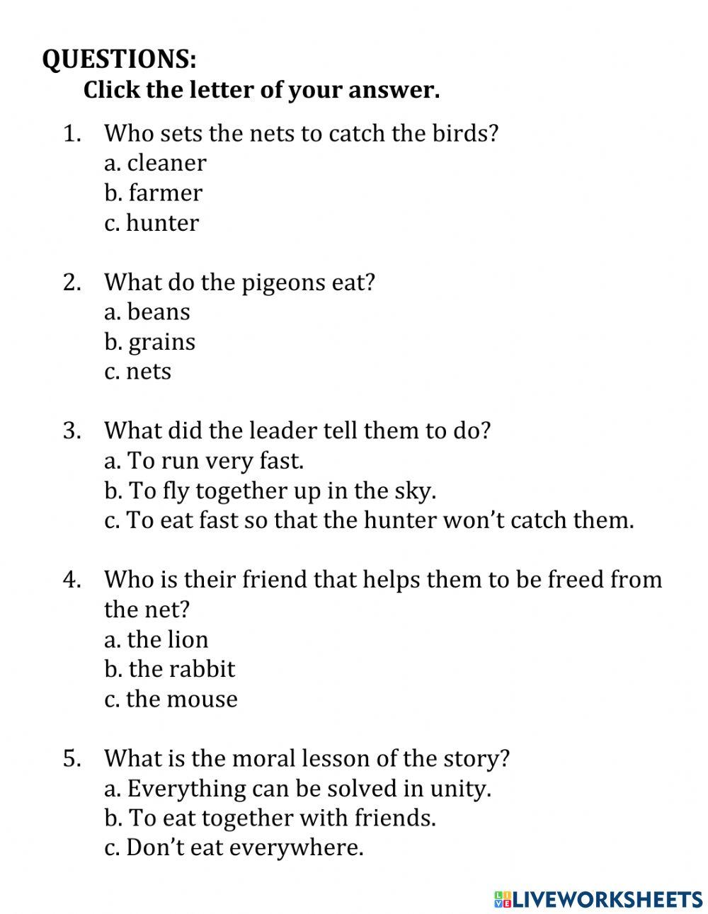 The Hunter and the Pigeons