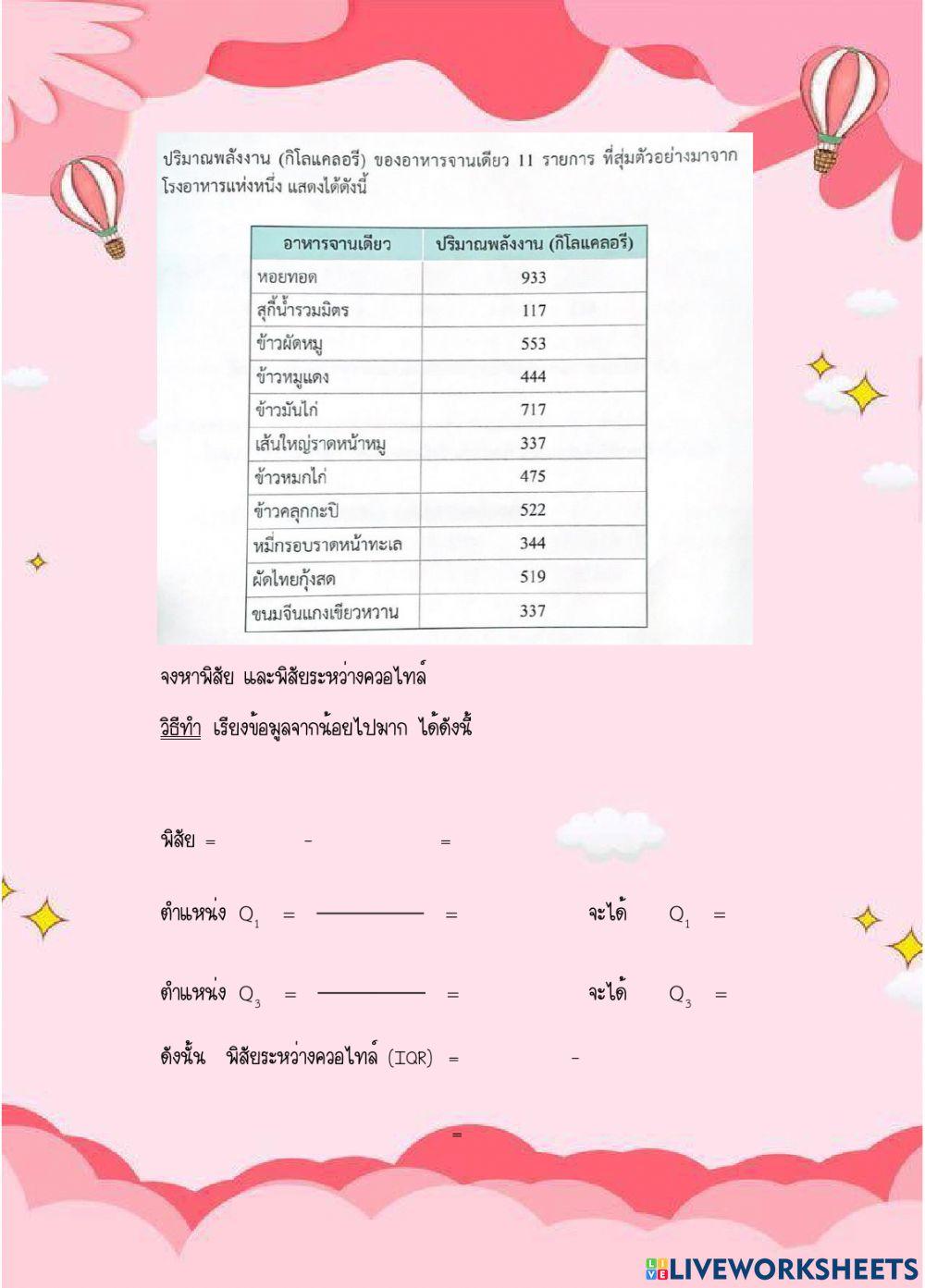 พิสัย พิสัยระหว่างควอไทล์