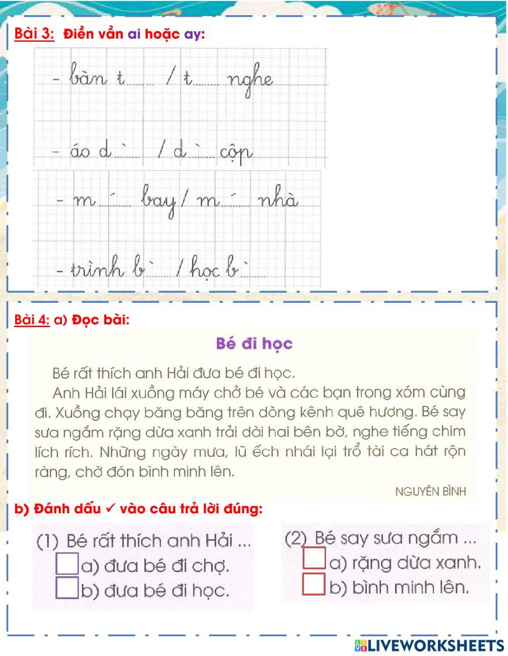 Luyện tâp Tiếng Việt tuần 19