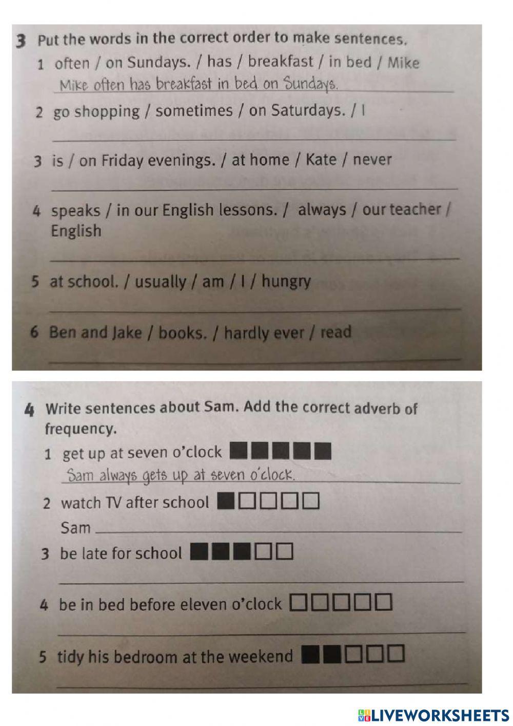 Adverbs of frequency