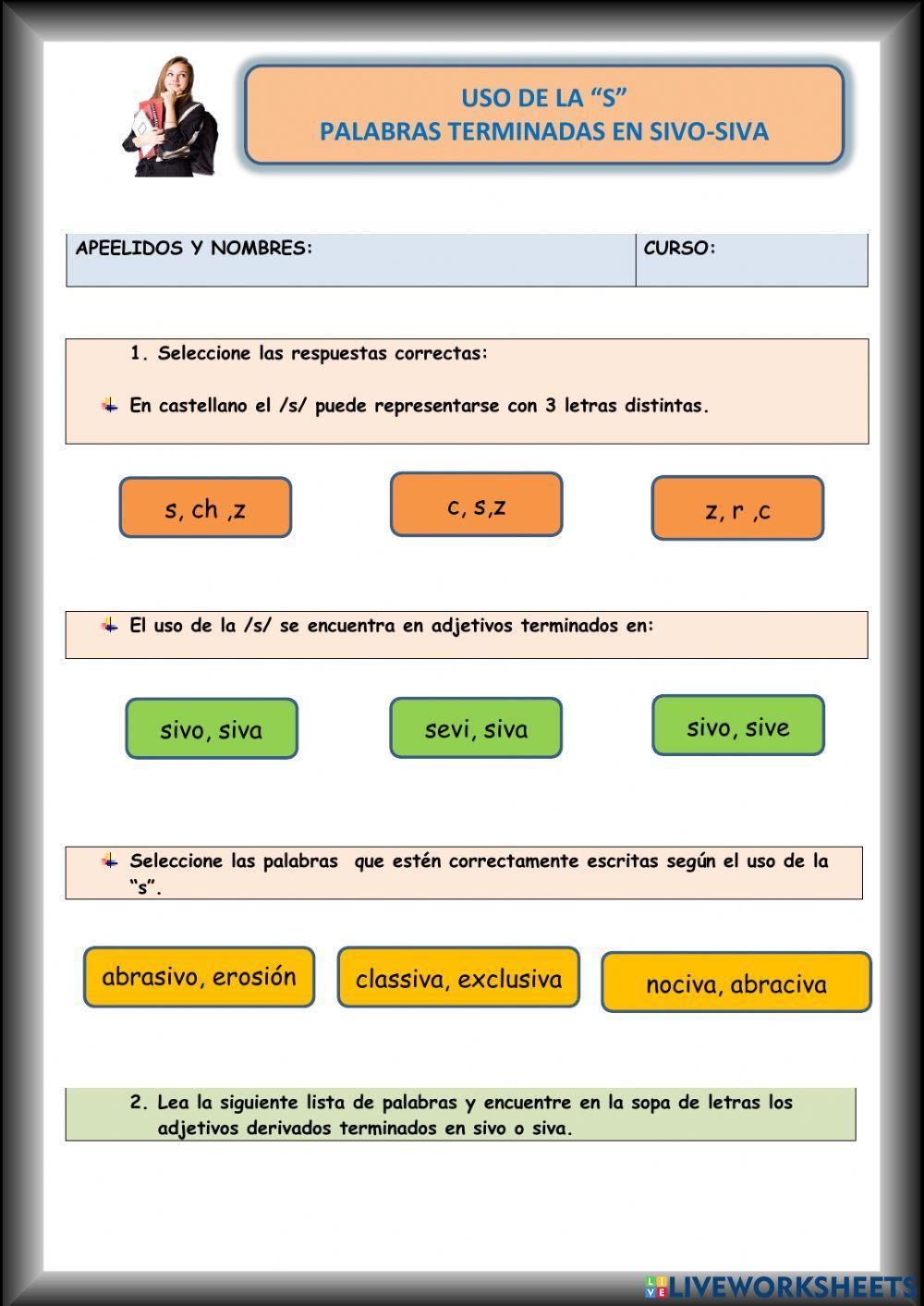 Uso de la -s--sivo-siva