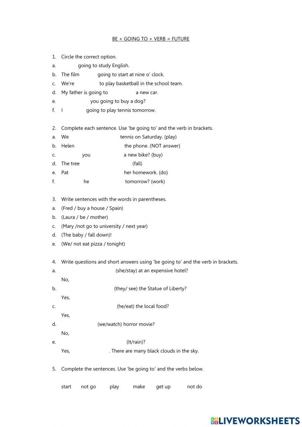 Be + going to + verb