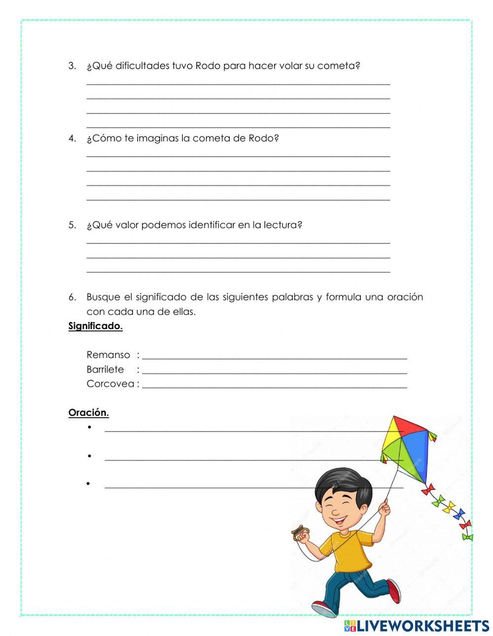 Comprensiòn Lectora -La Cometa-