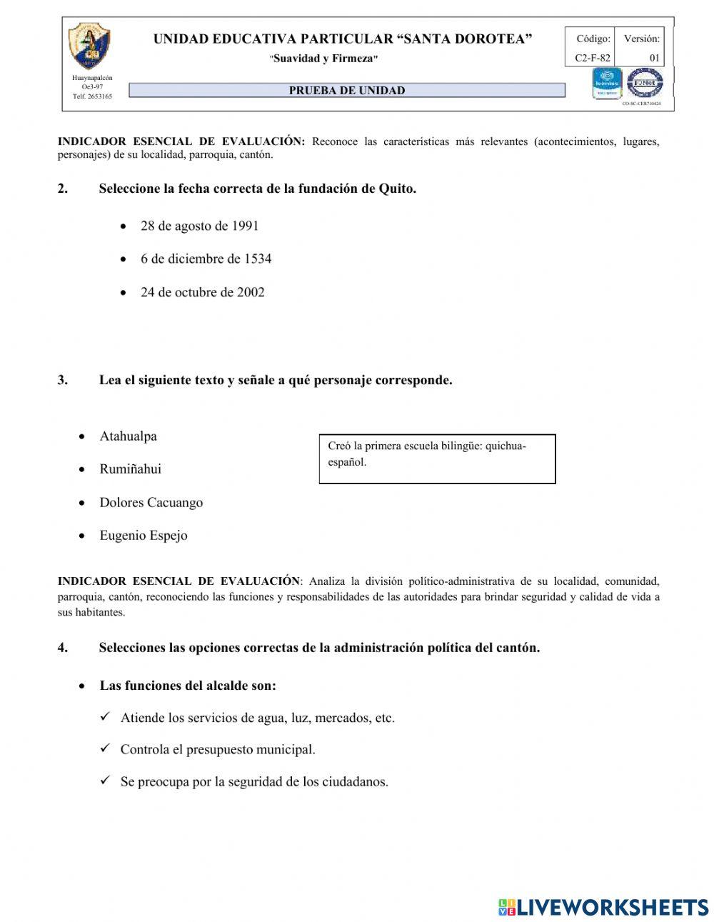 Evaluacion de estudios sociales