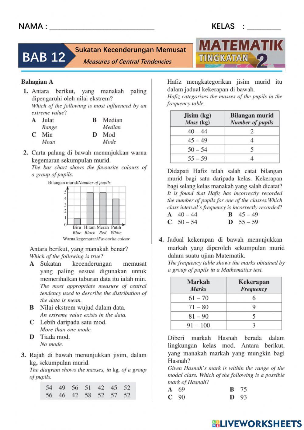 T2B12(1) Sukatan Kecenderungan Memusat