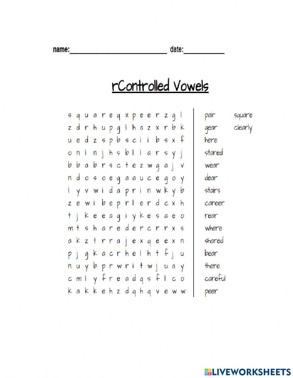 R- Controlled Vowels