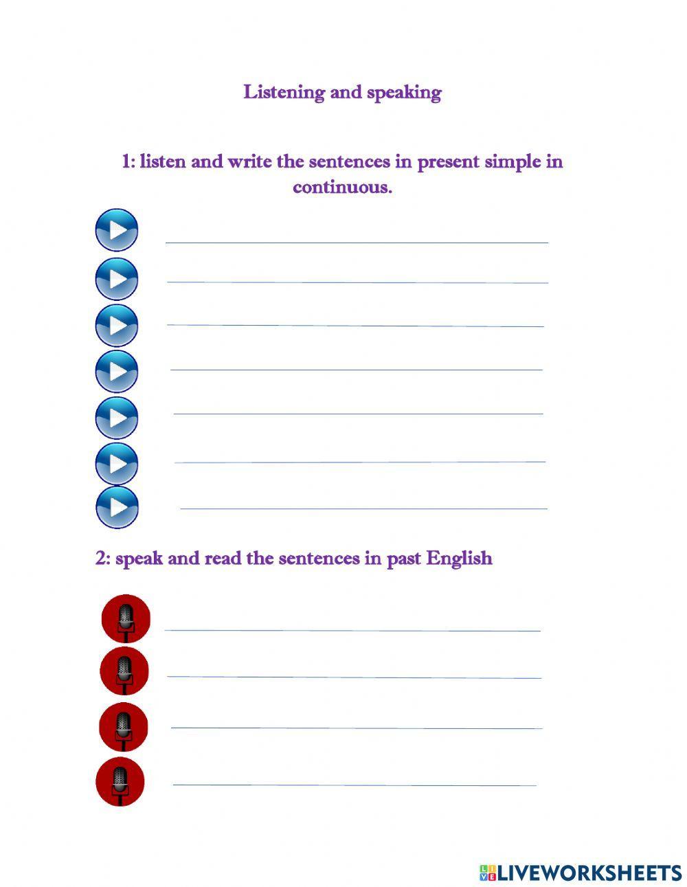 Present, simple continous, past